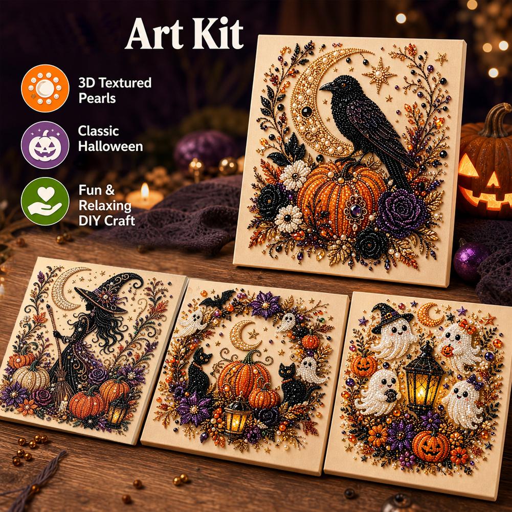 Art And Craft Autumn - Zestaw DIY Halloween Ghost Pearl Art