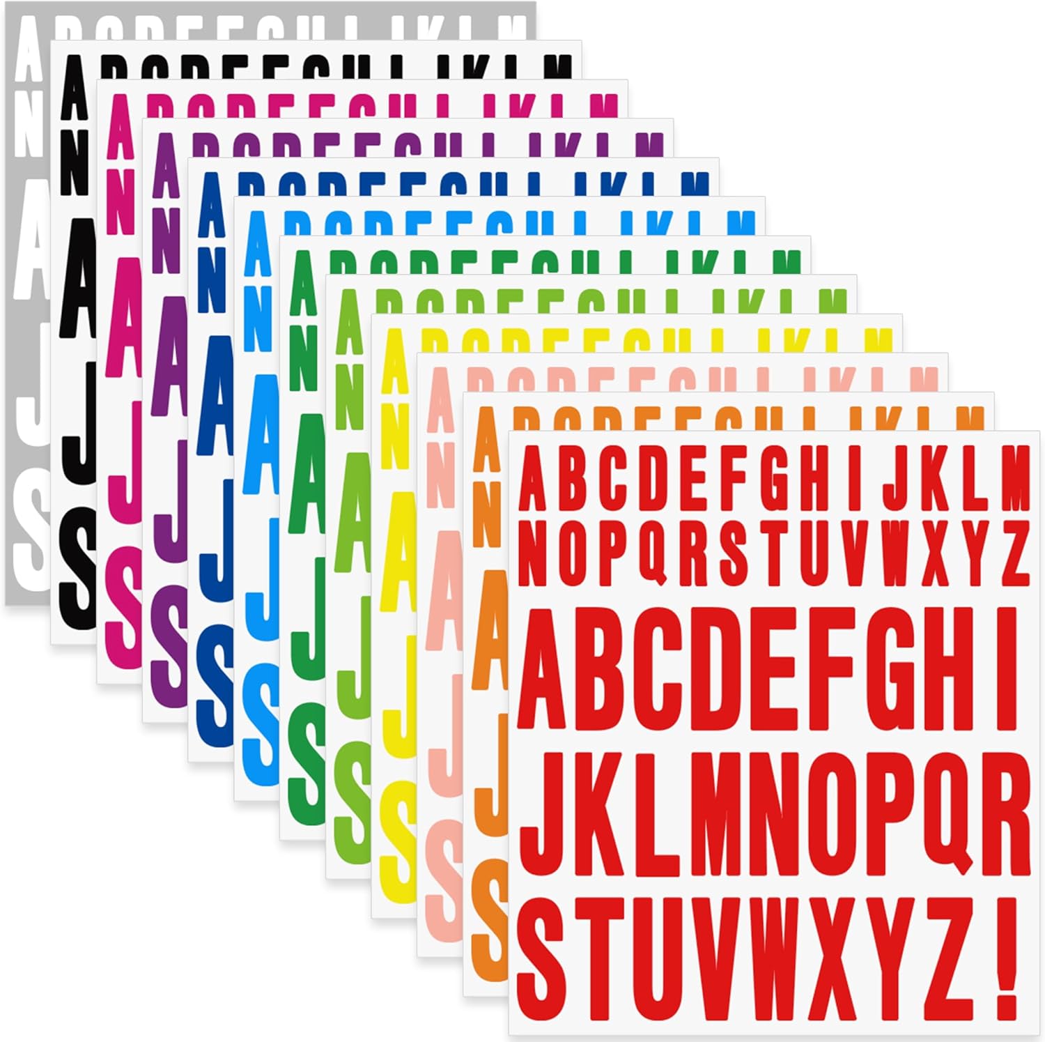 Art And Craft Letter Z - 12 arkuszy naklejek z literami, 1
