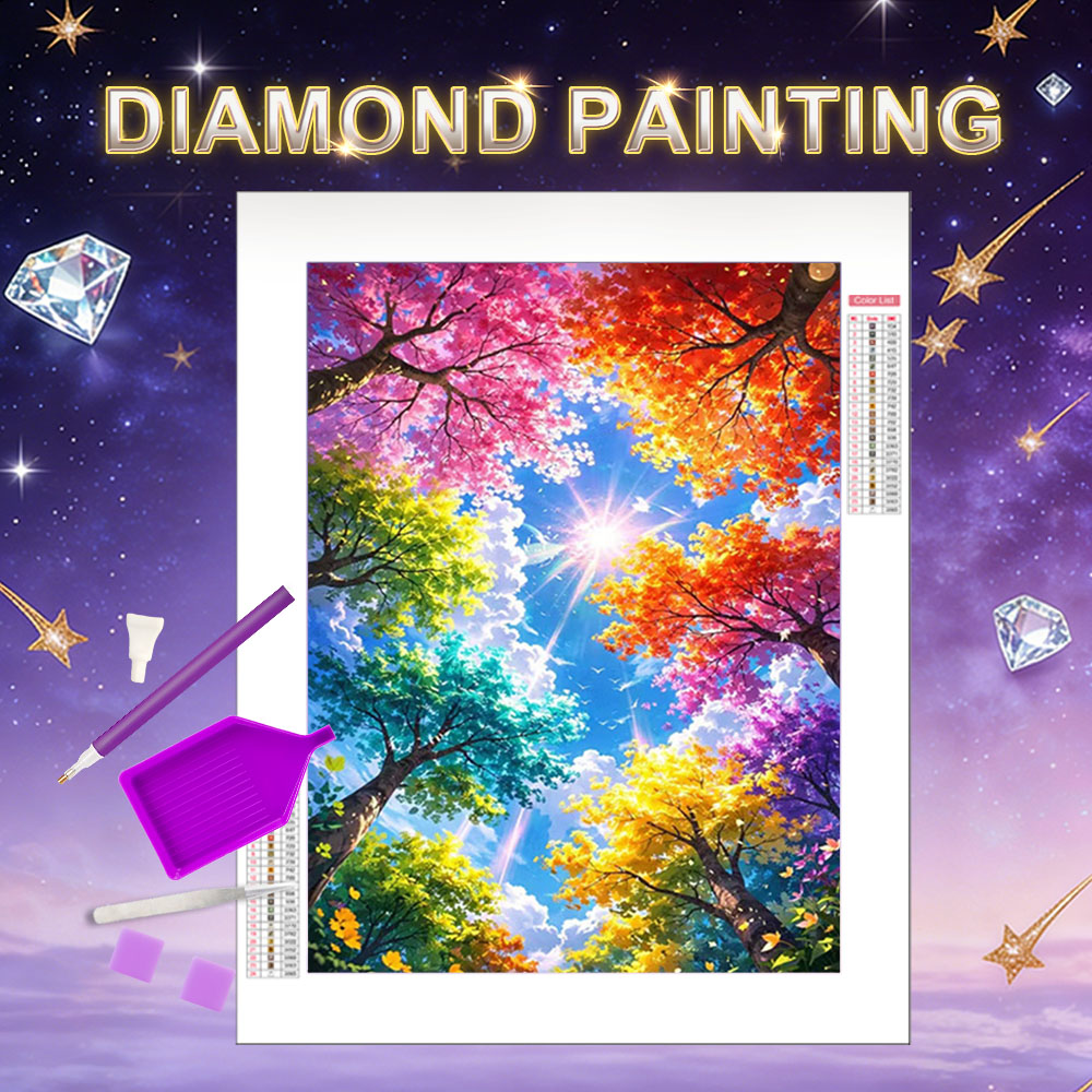 Art And Craft Autumn - HUACAN Diamentowe Malowanie Krajobraz Drzew Jesienny