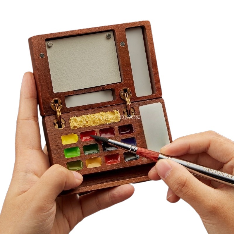 Gouache Paint Set - Pudełko na farby podróżne z litego
