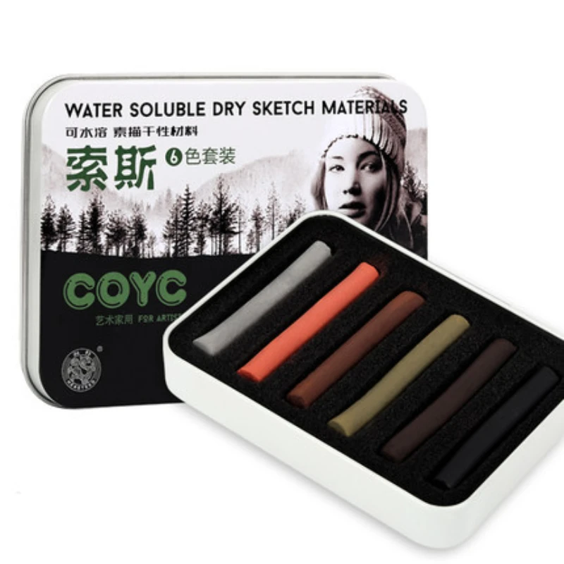 Chalk Pastel Set - 6-kolor artysta węgiel drzewny paski wykwintne