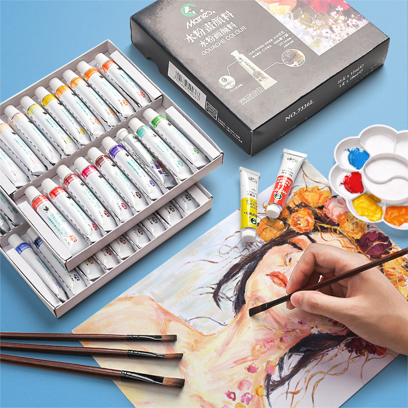 Gouache Paint Set - Zestaw farb gwaszowych Maries 24 kolory