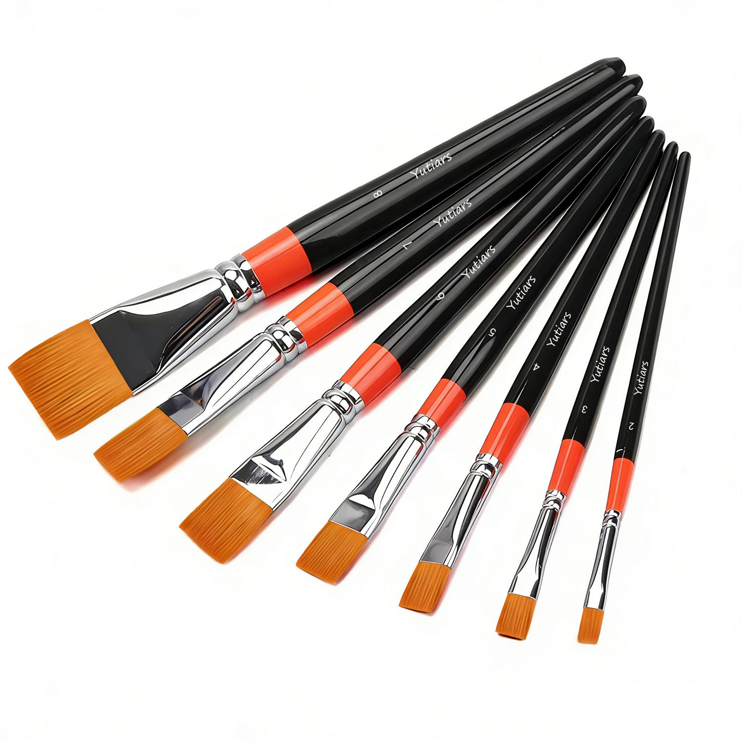 Gouache Paint Set - 8 szt. Profesjonalny zestaw płaskich pędzli
