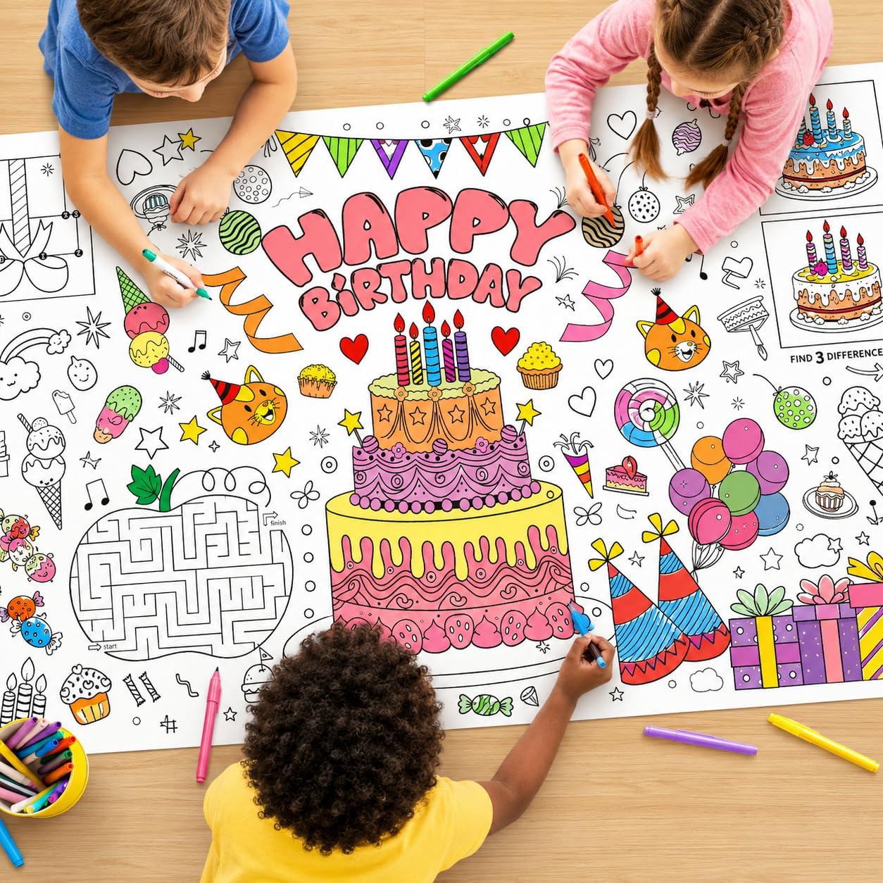 Gigantyczny plakat do kolorowa – Art Craft Birthday Party recenzja i cena