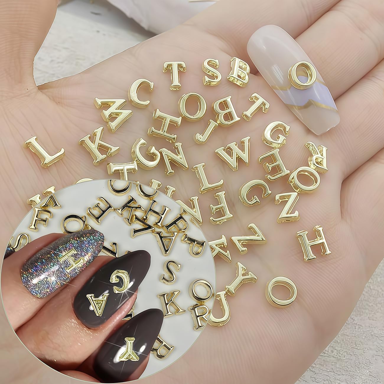 26 szt. Złote Ozdoby do Paznok – Art And Craft Letter Z recenzja i cena